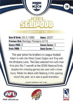 2007 Select AFL Supreme #78 Joel Selwood Back